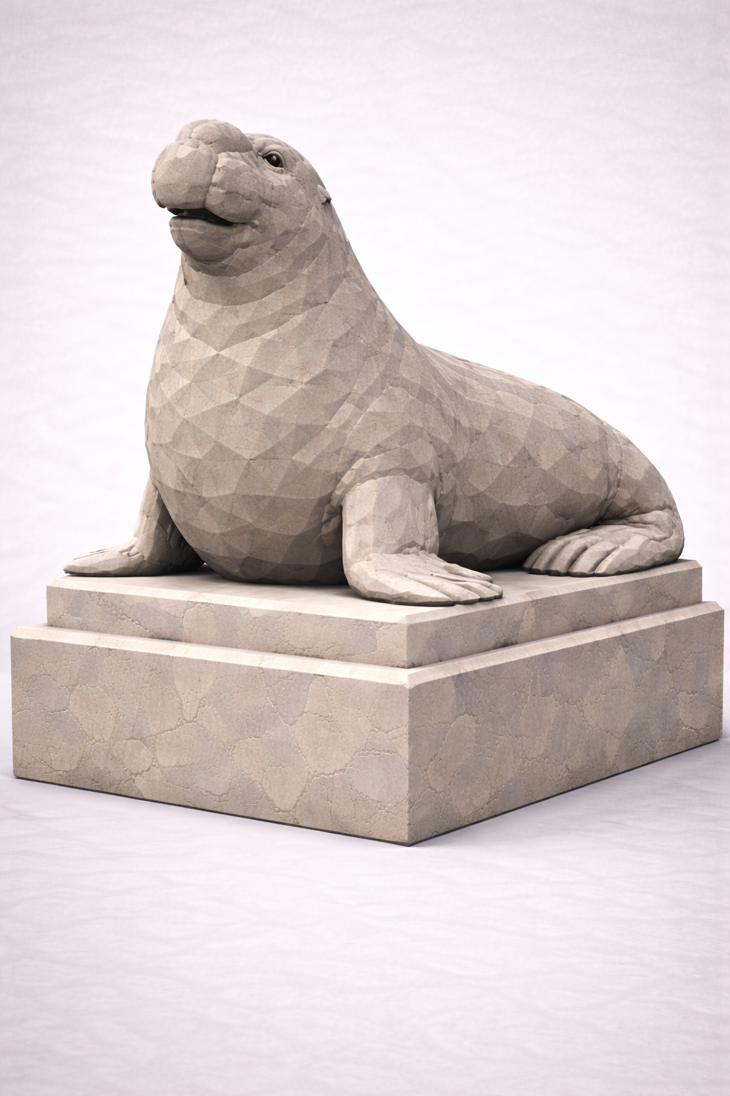 Elephant Seal Statue Low Poly