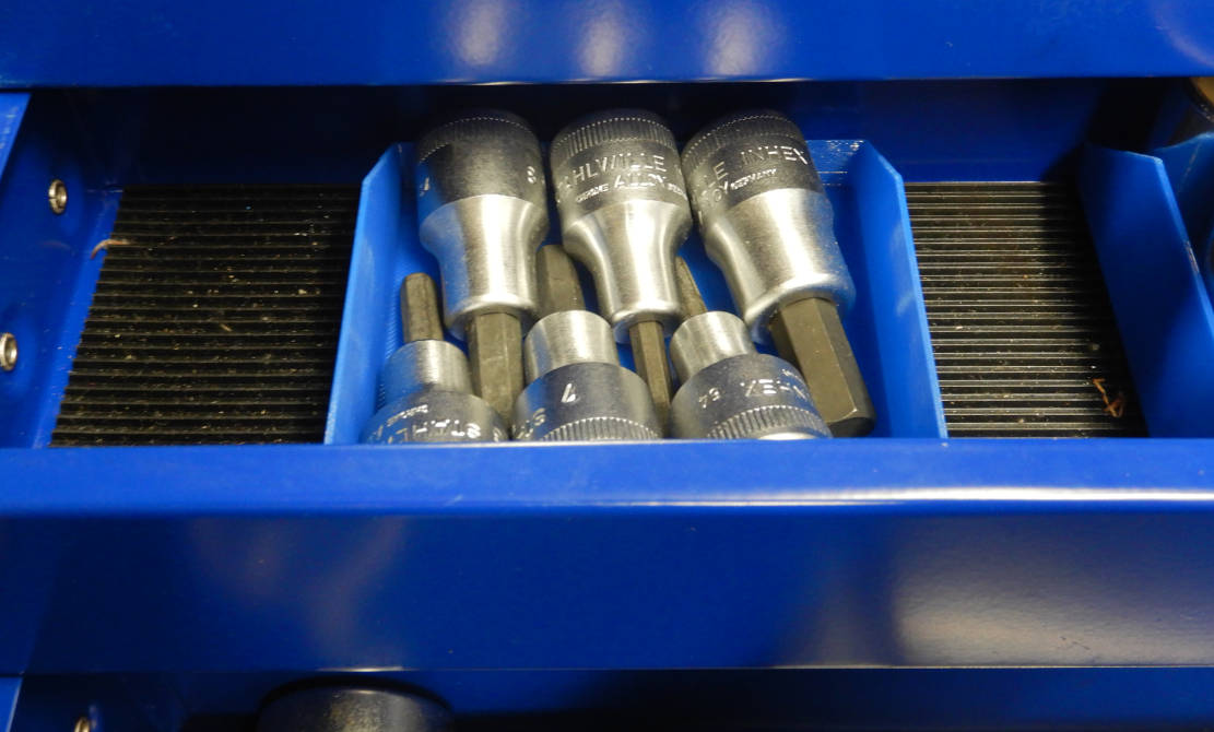 Stecknuss 1/2" Werkzeugkiste Sortiereinsatz M2; 1/2" socket, toolbox sorting insert M2