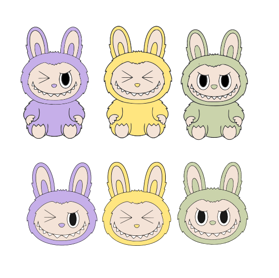 Labubu cookie cutter and stamp
