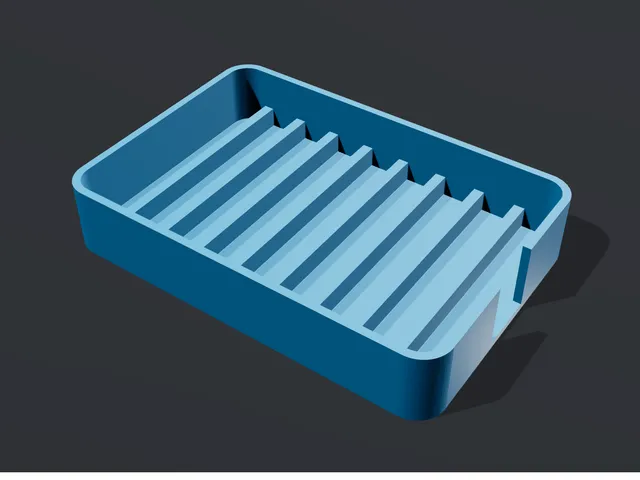 Soap Dish with Raised Ribs and Drain Spout