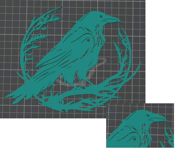 Crow outline for mounting, (less like a Raven!) — miniatura 4