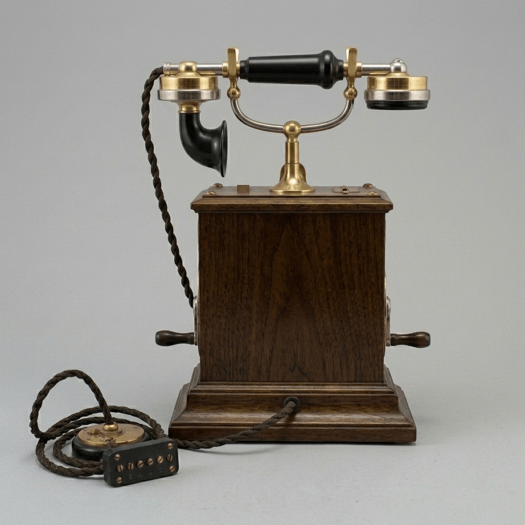 Victorian Art - Inventions - Belgian Wooden Desk Telephone
