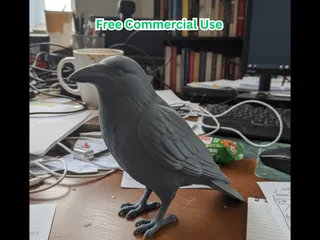 American Crow Sitting Statue
