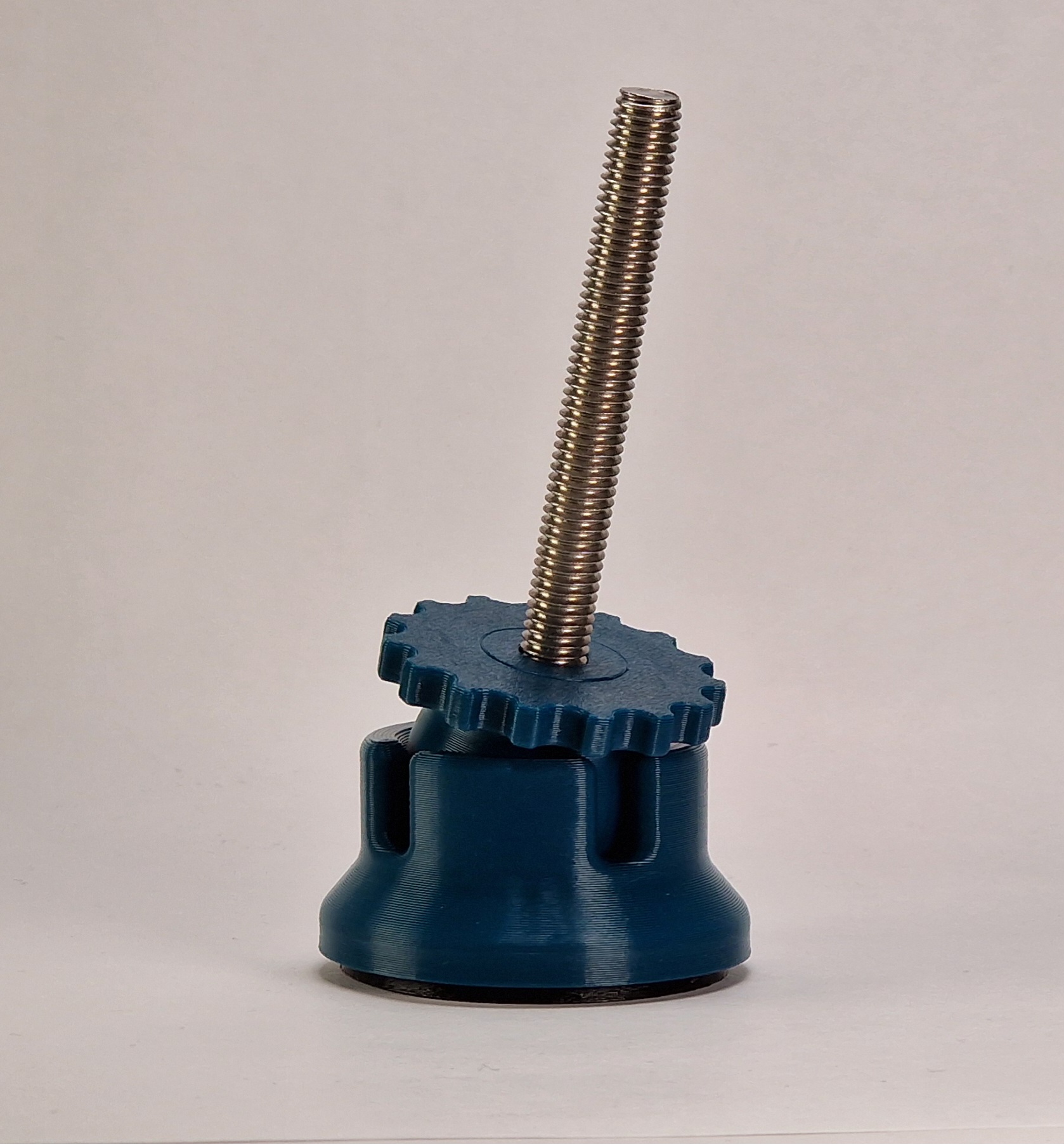 Heavy Duty Adjustable Leveling Foot – TPU Anti-Slip Rings | M8 | Ball Joint ±15° | Workbench & Machine Foot