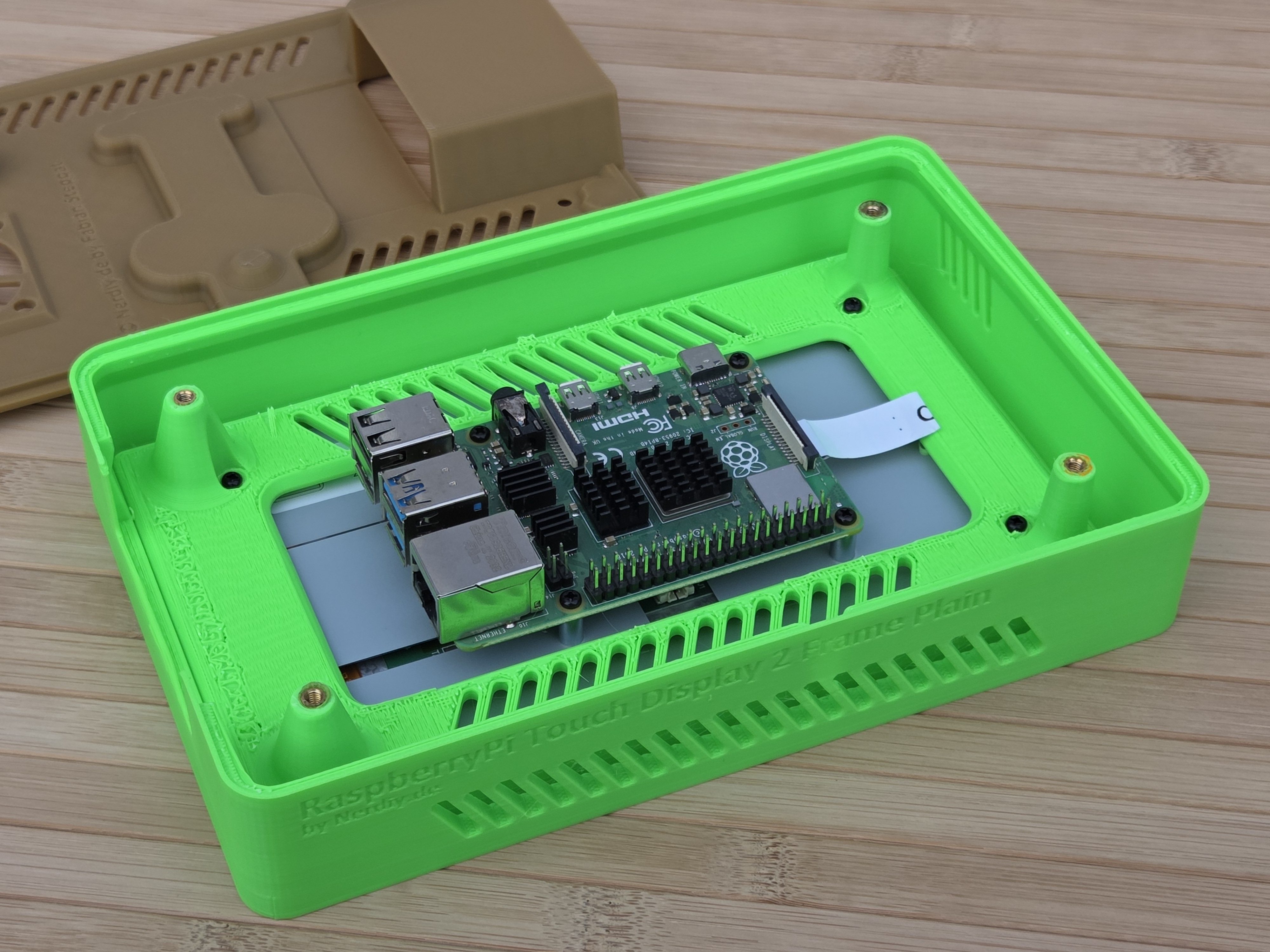 Raspberry Pi 7" Touch Display 2 Frame for RaspberryPi 4 - Horizontal - incl. Cutout - by Nerdiy.de — miniatura 2