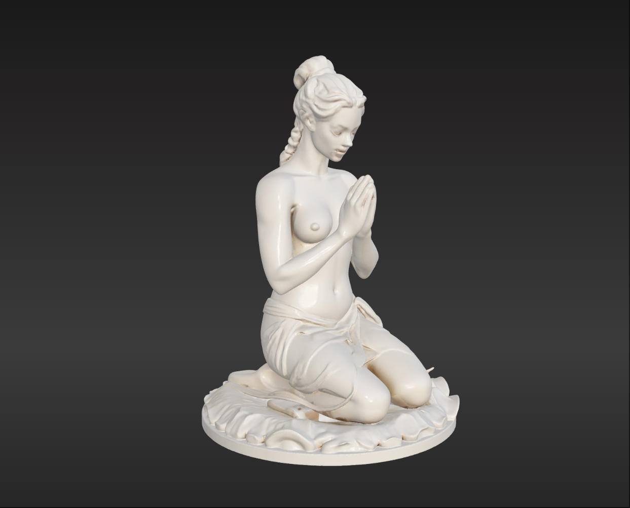 Female believer kneeling