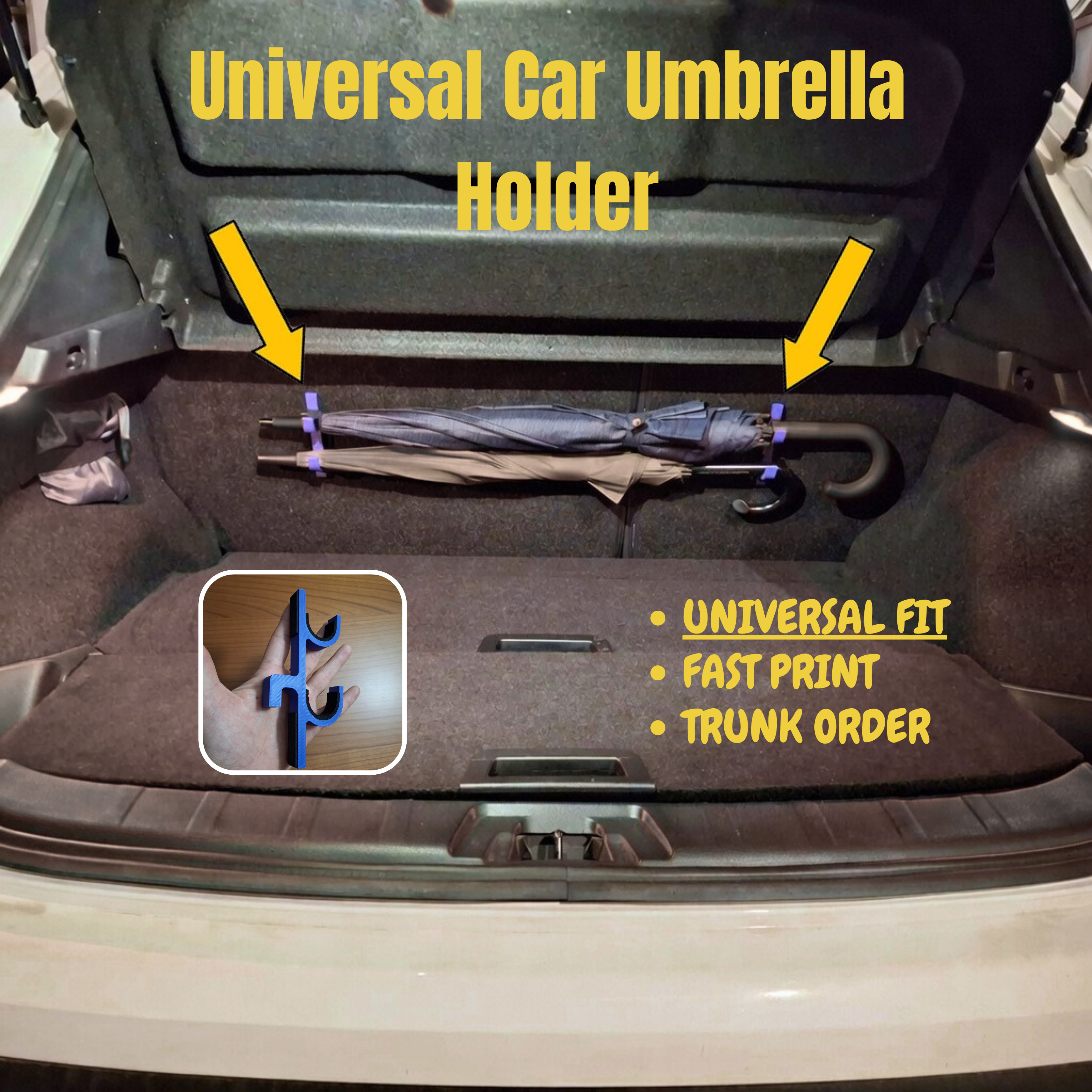 Universal Car Umbrella Holder 3D model