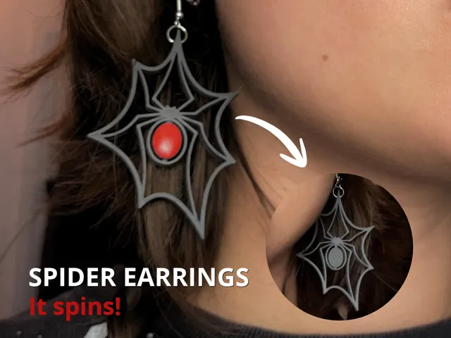 Black Widow Spider Web Earrings