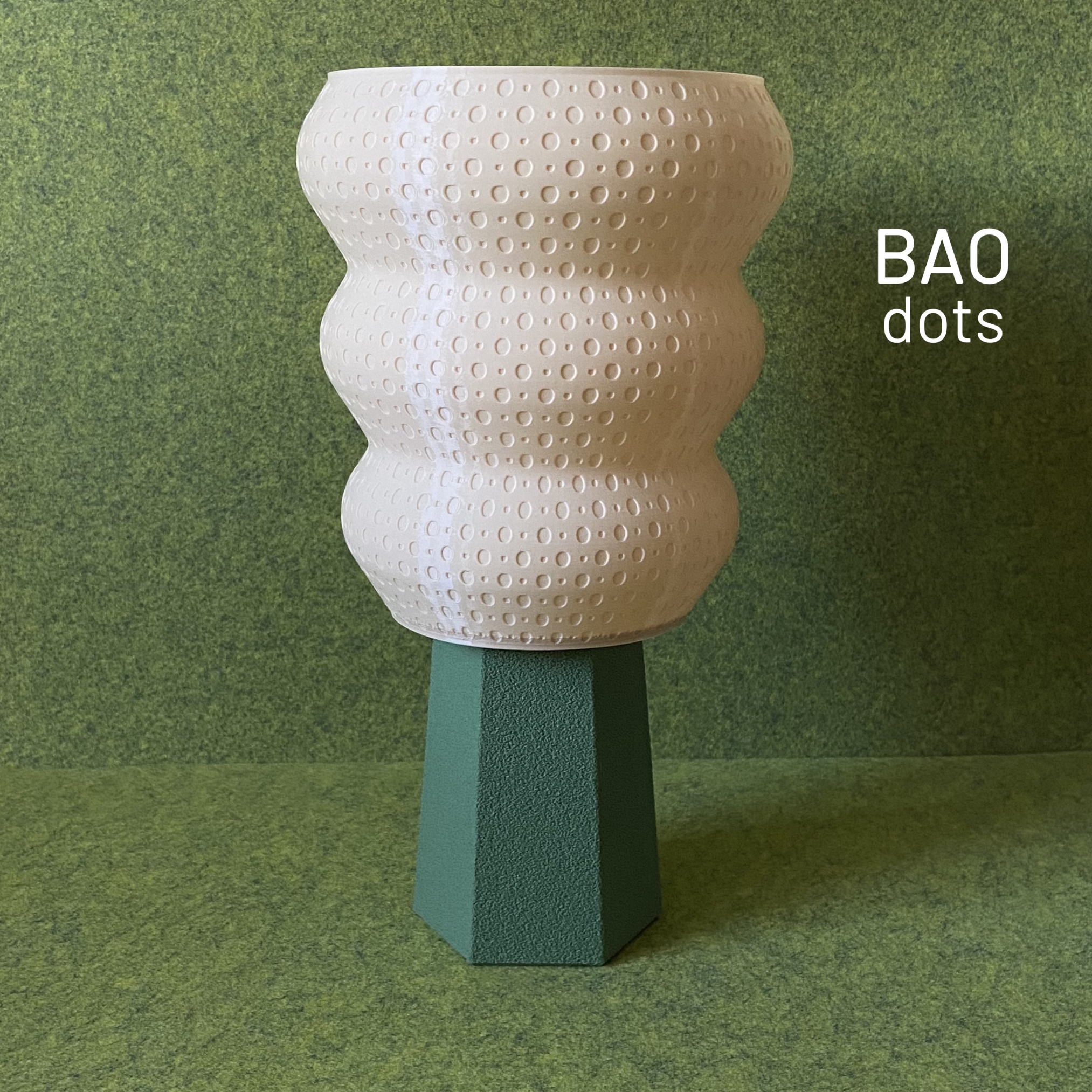 Table Lamp: Wavy Textured Shade, Geometric Base