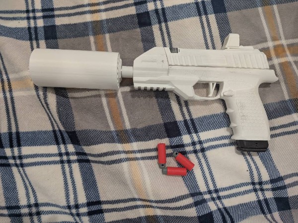 Oil Can Suppressor w/ Barrel Cover and attachments