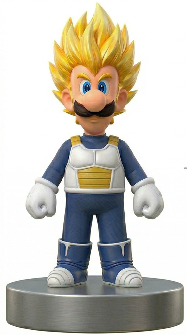 Super Luigi Saiyan - Crossover Vegeta (Statue/Amiibo Style)
