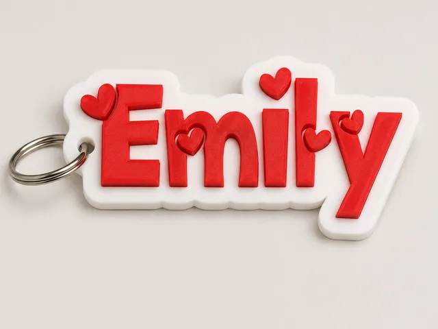 Emily's name tags with hearts