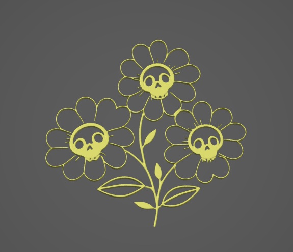 Skull Blossom wall decor