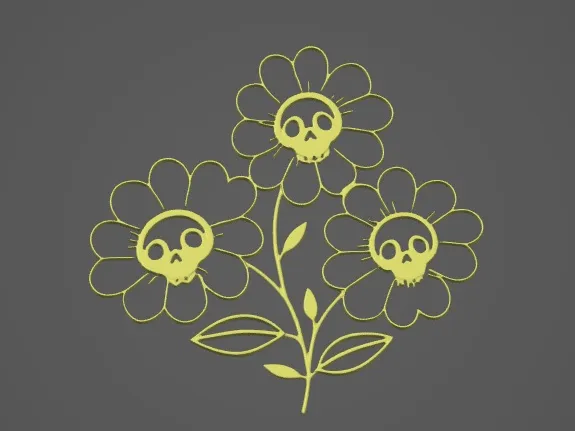 Skull Blossom wall decor