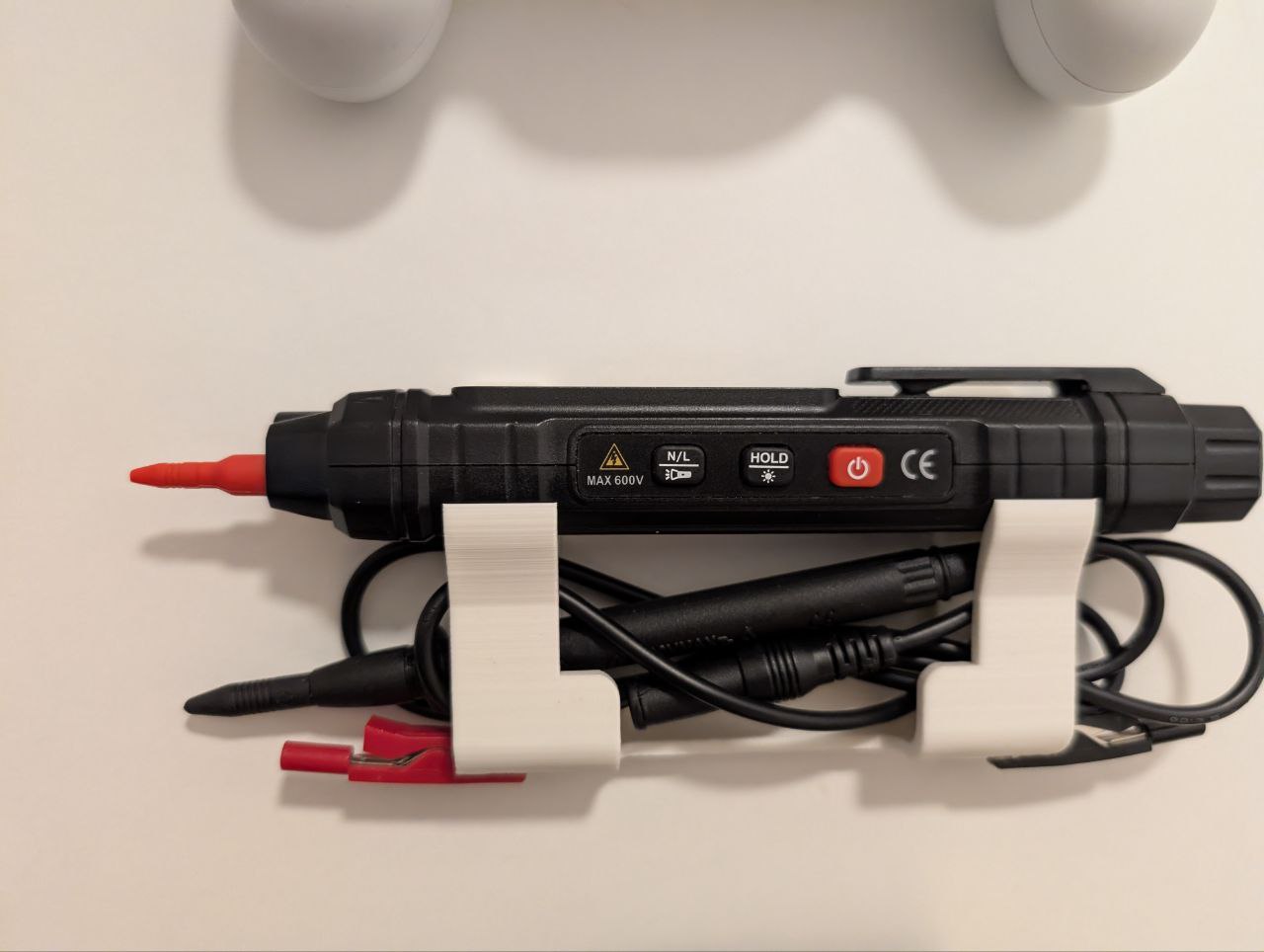 Wall-Mounted Pen-Type Multimeter Holder with Cable Management