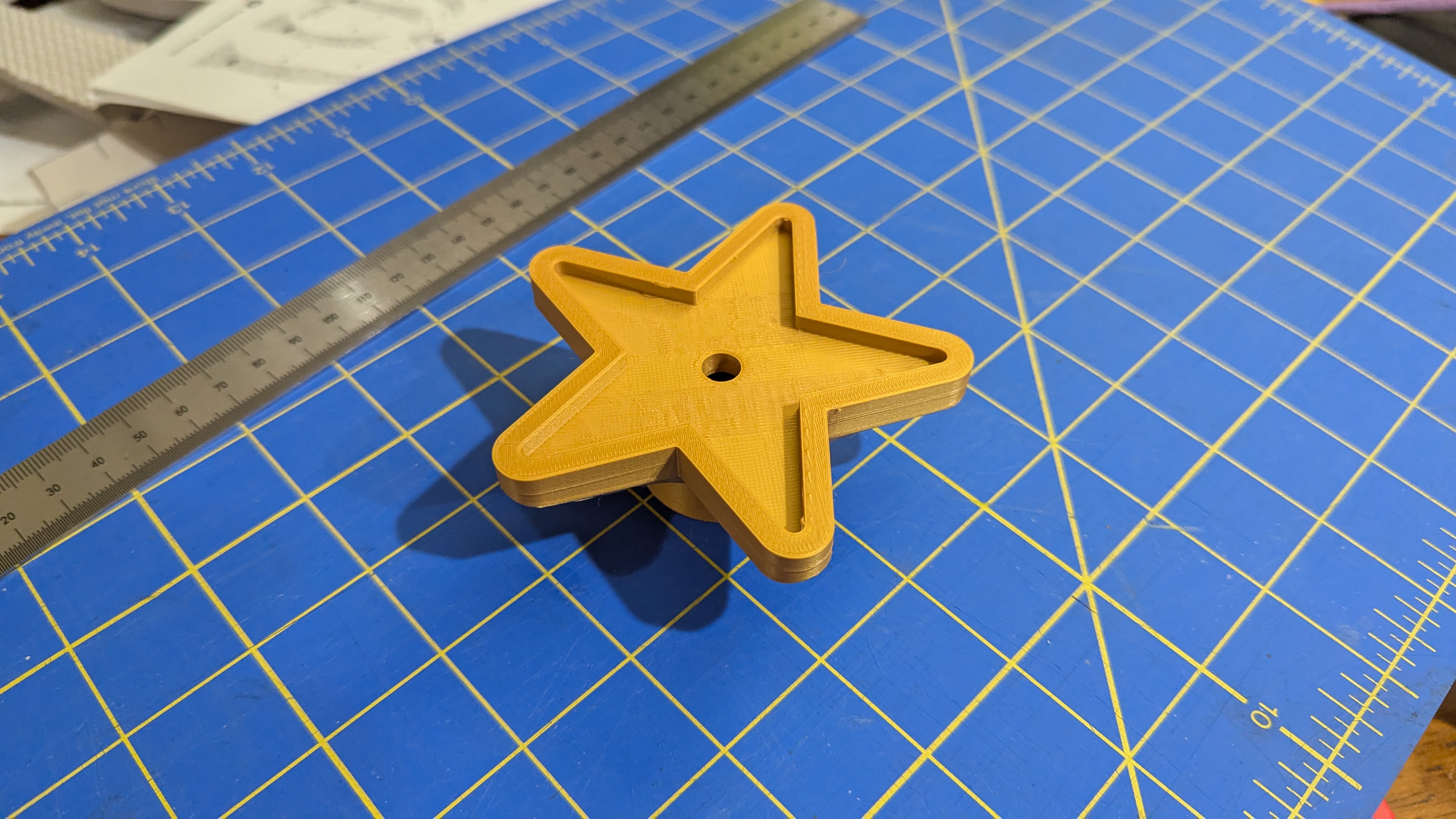 Lego star for giant wreath.  Now with hole!  It can print support free