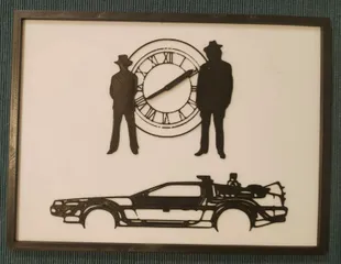 Back to the Future Wall Plaque - Marty, Doc, DeLorean & Clocktower 15x20cm