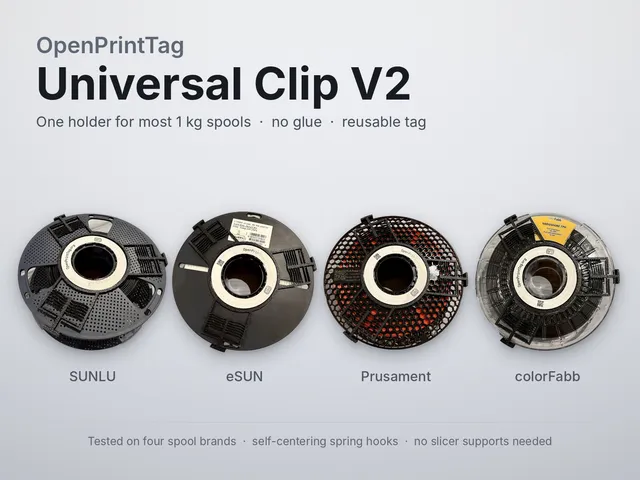 OpenPrintTag Universal Clip V2 – Fits Most 1 kg Spools
