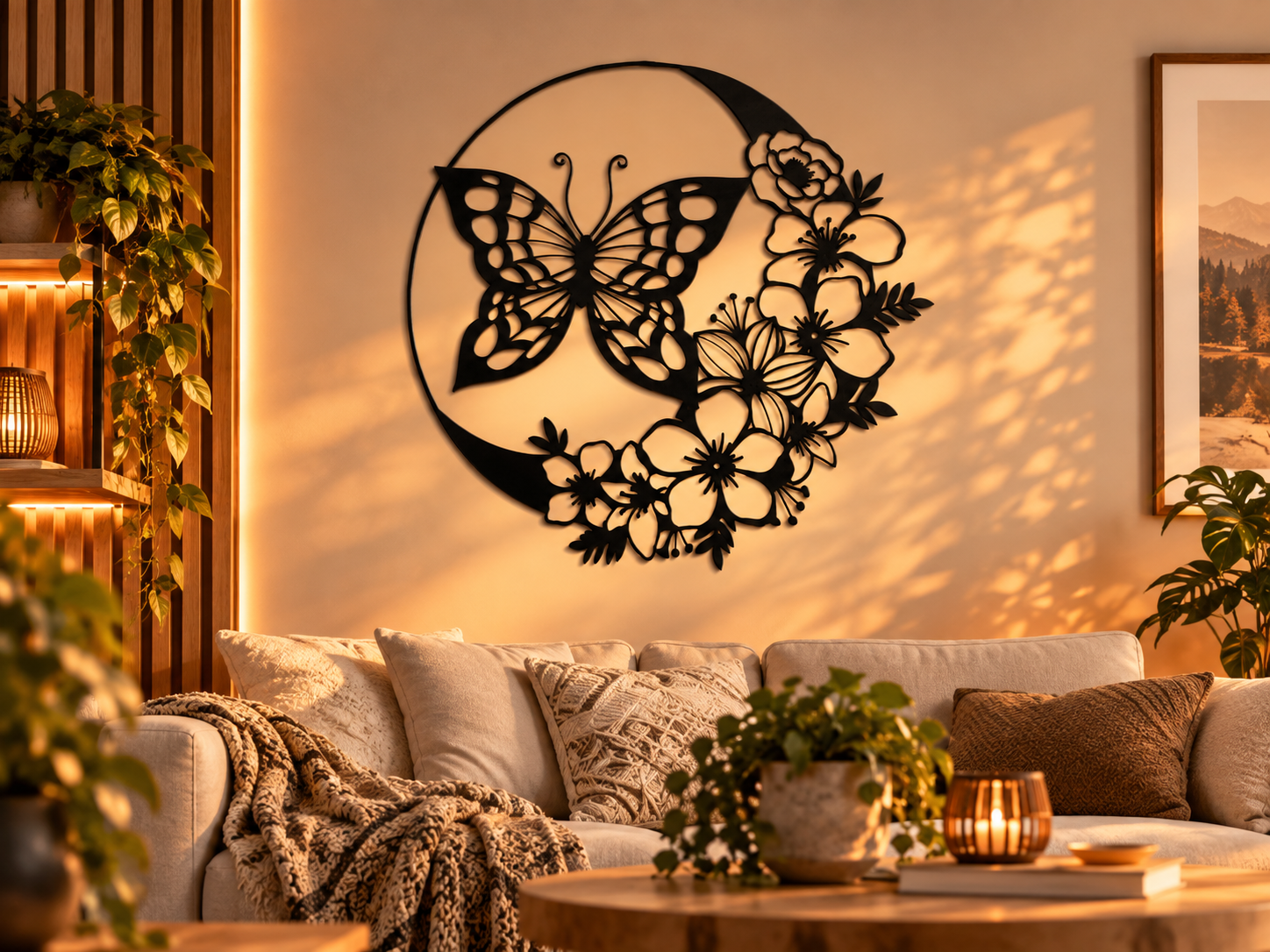WallArt - Butterfly Flowers 003