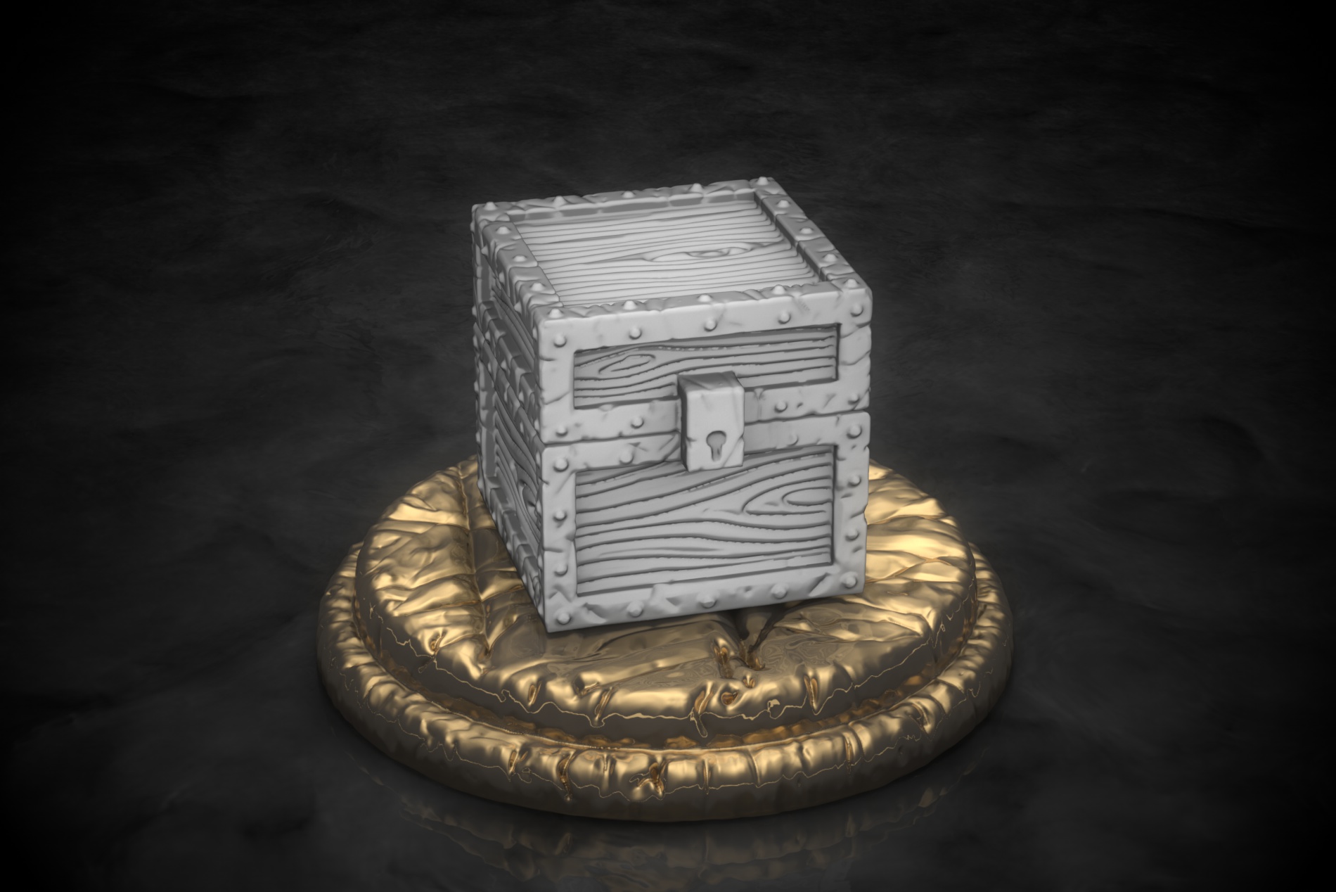 Realistic Minecraft chest. 25mm / 28mm miniature scale