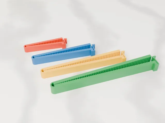 Latching Bag Clips - 4 Sizes, One Piece, No Supports