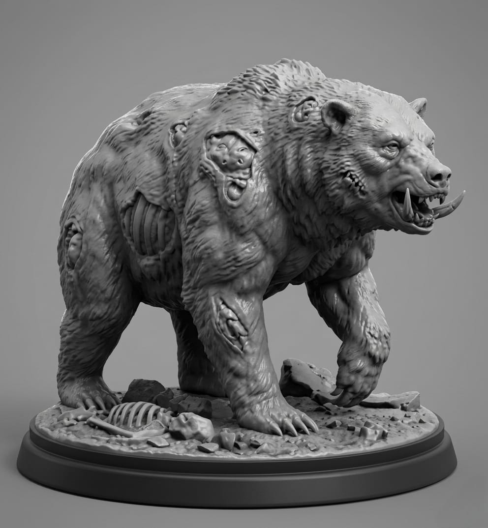 Zombie Bear Statue