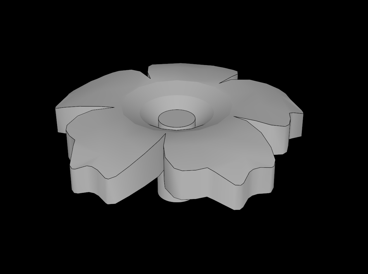 Lego Compatible (96487.dat) Plant Flower with  5 Serrated Petals with Pin