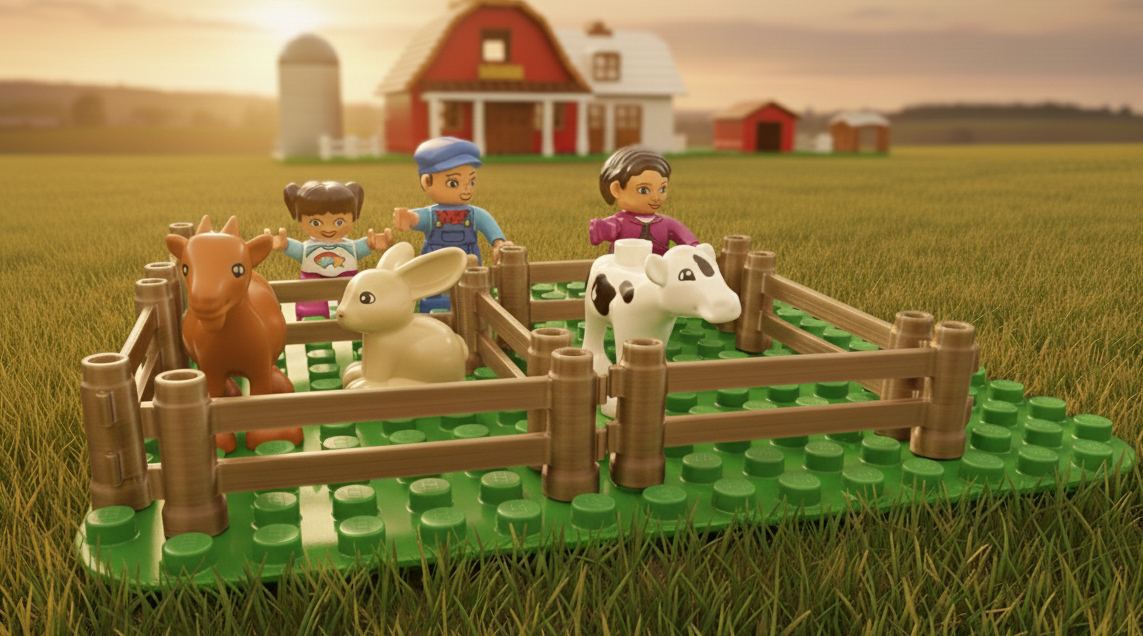 LEGO Duplo Compatible Fence (6-Dots Wide)