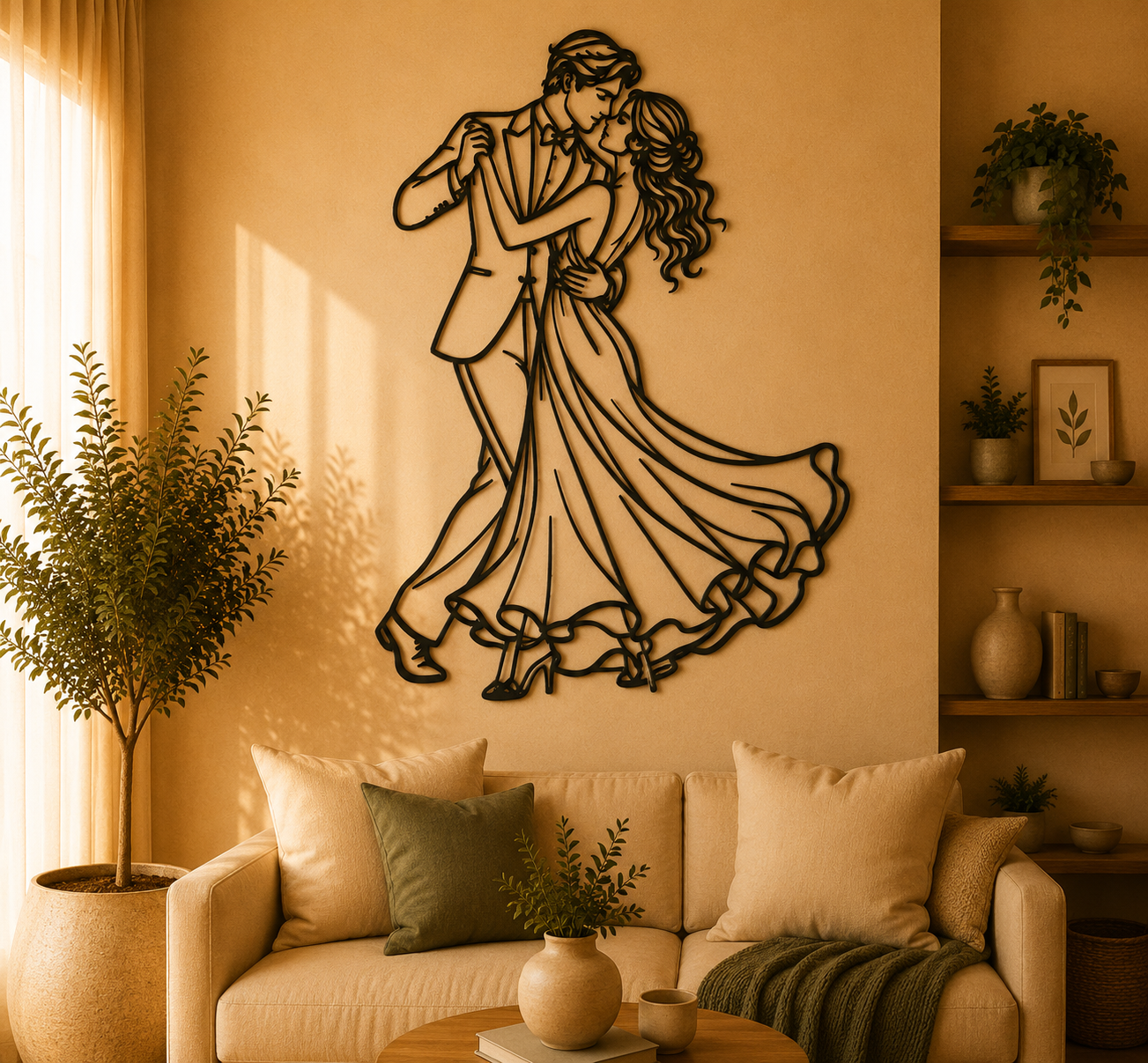 Romantic Dancing Couple 2D Wall Art