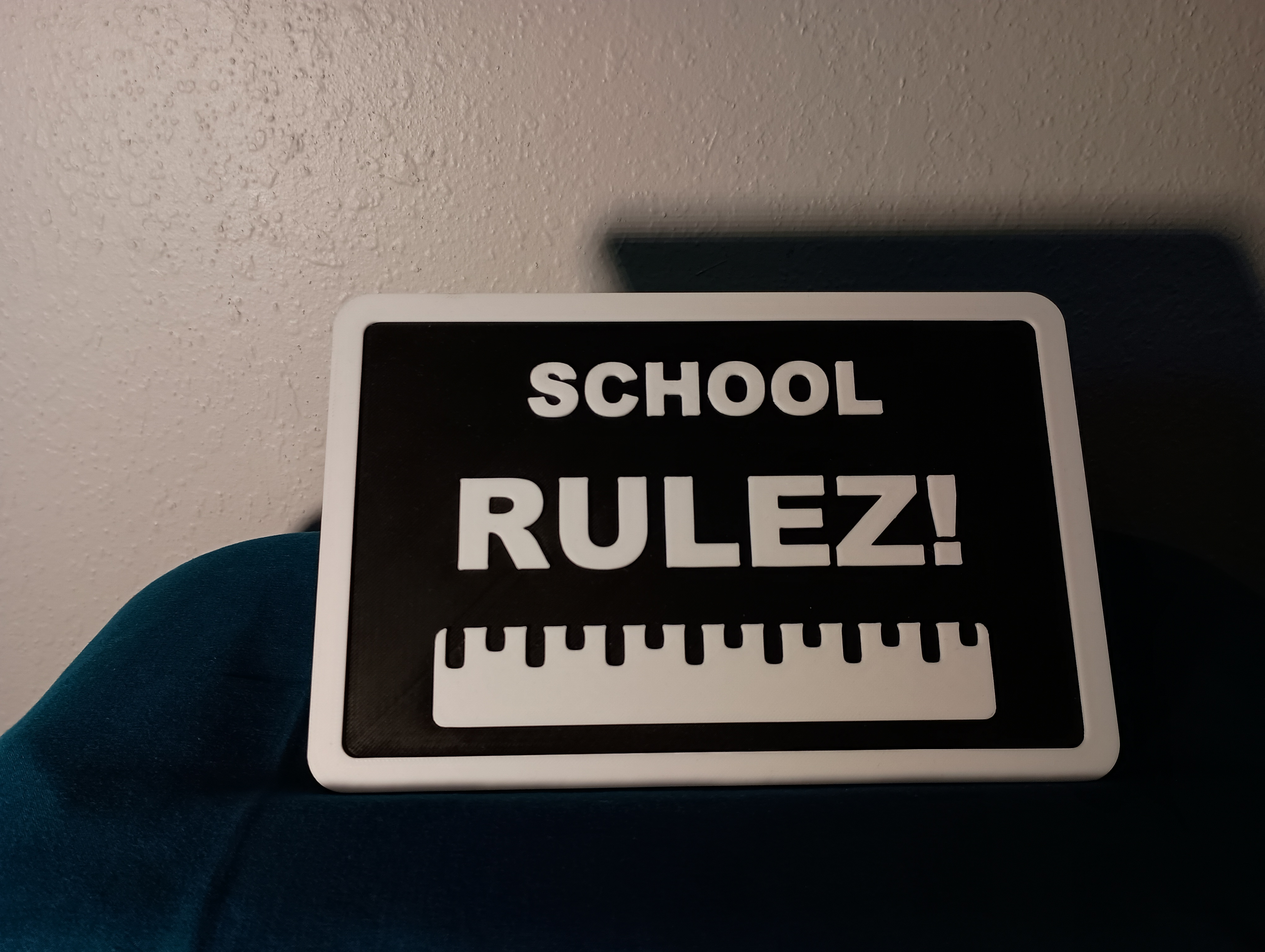Back to School Sign — "School Rulez!" Ruler Plaque (2-Color)