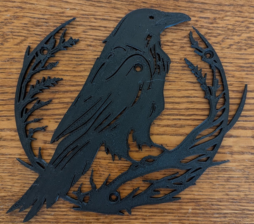 Crow outline for mounting, (less like a Raven!)