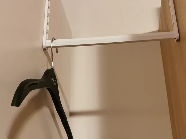 Hanger rack between cabinets