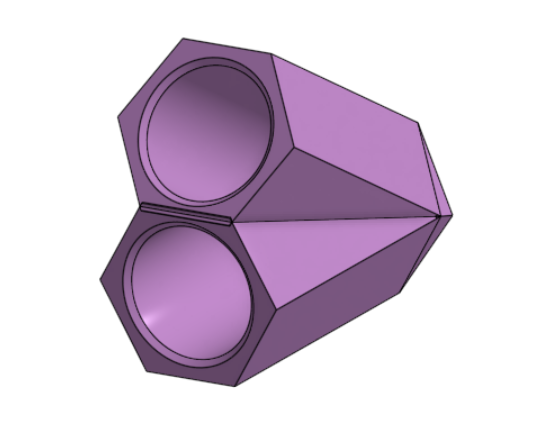 Hexagonal Corner Connector x2 30deg for PCV Tubing