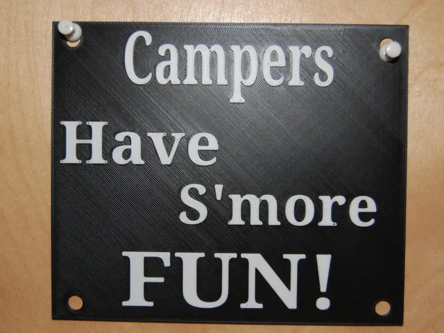 Campers have s'more fun sign