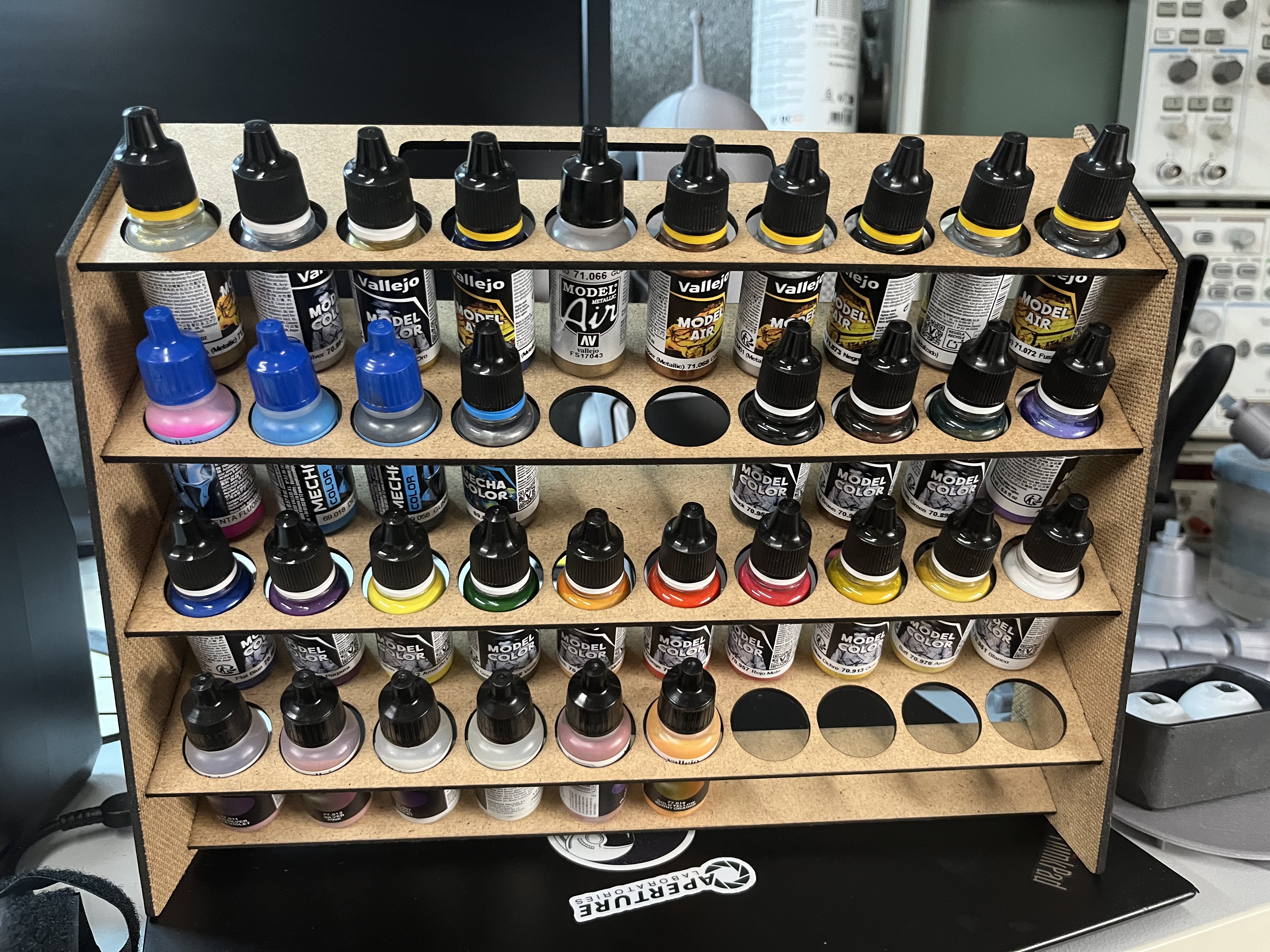 Shelf for 40 Vallejo 18ml airbrush bottles
