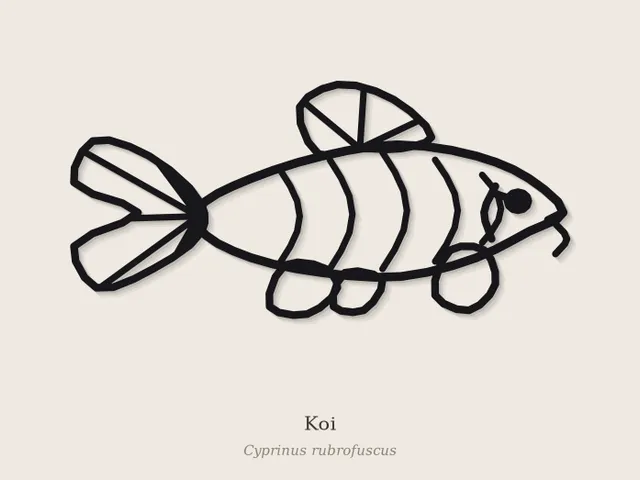 Geometric Koi Wall Art | Line Art Carp | No Supports