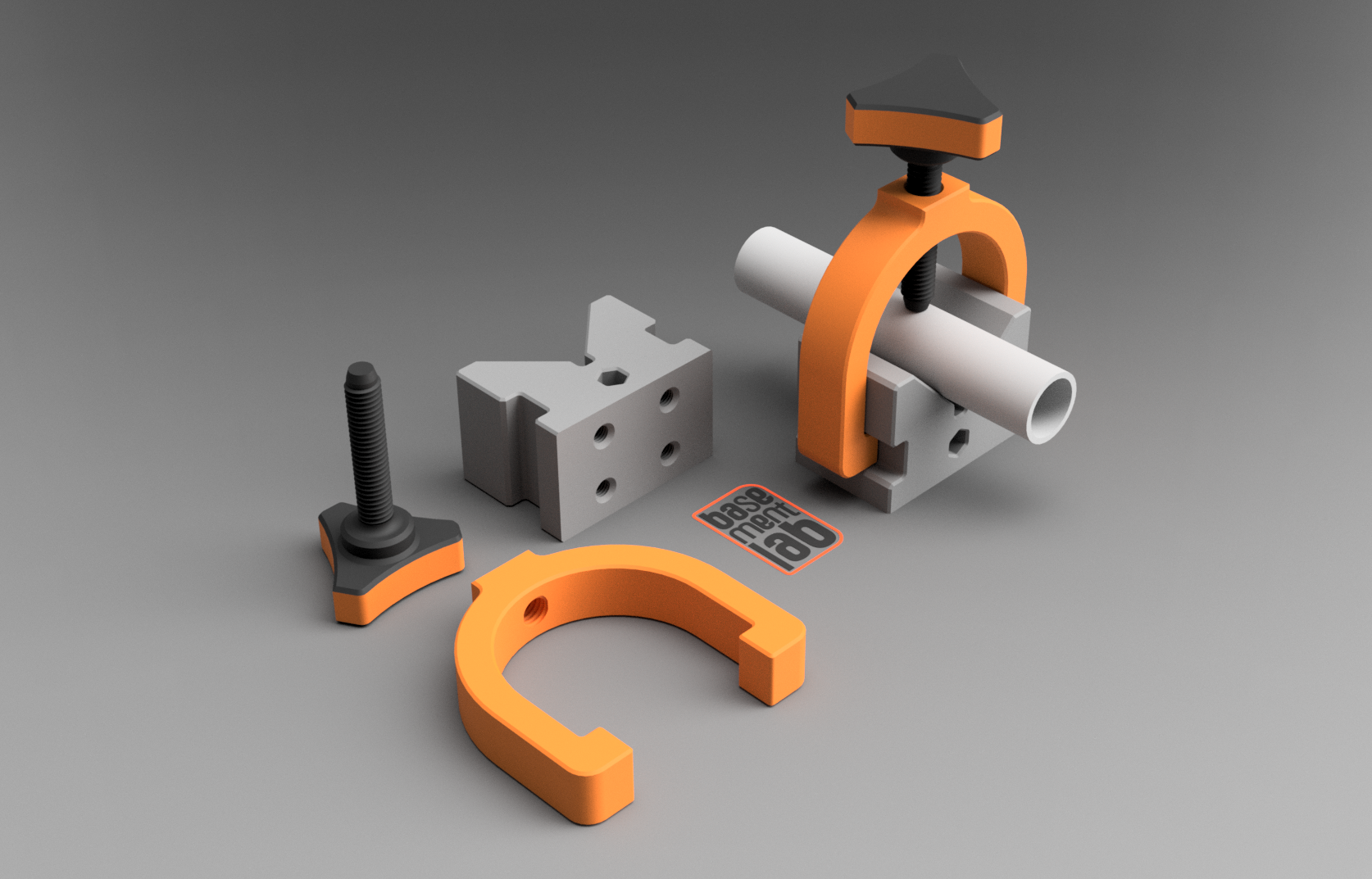 Vee block with clamp, clamping Knob M8 Threaded Stud - Prisma Officina con Morsetto e Manopola di serraggio M8