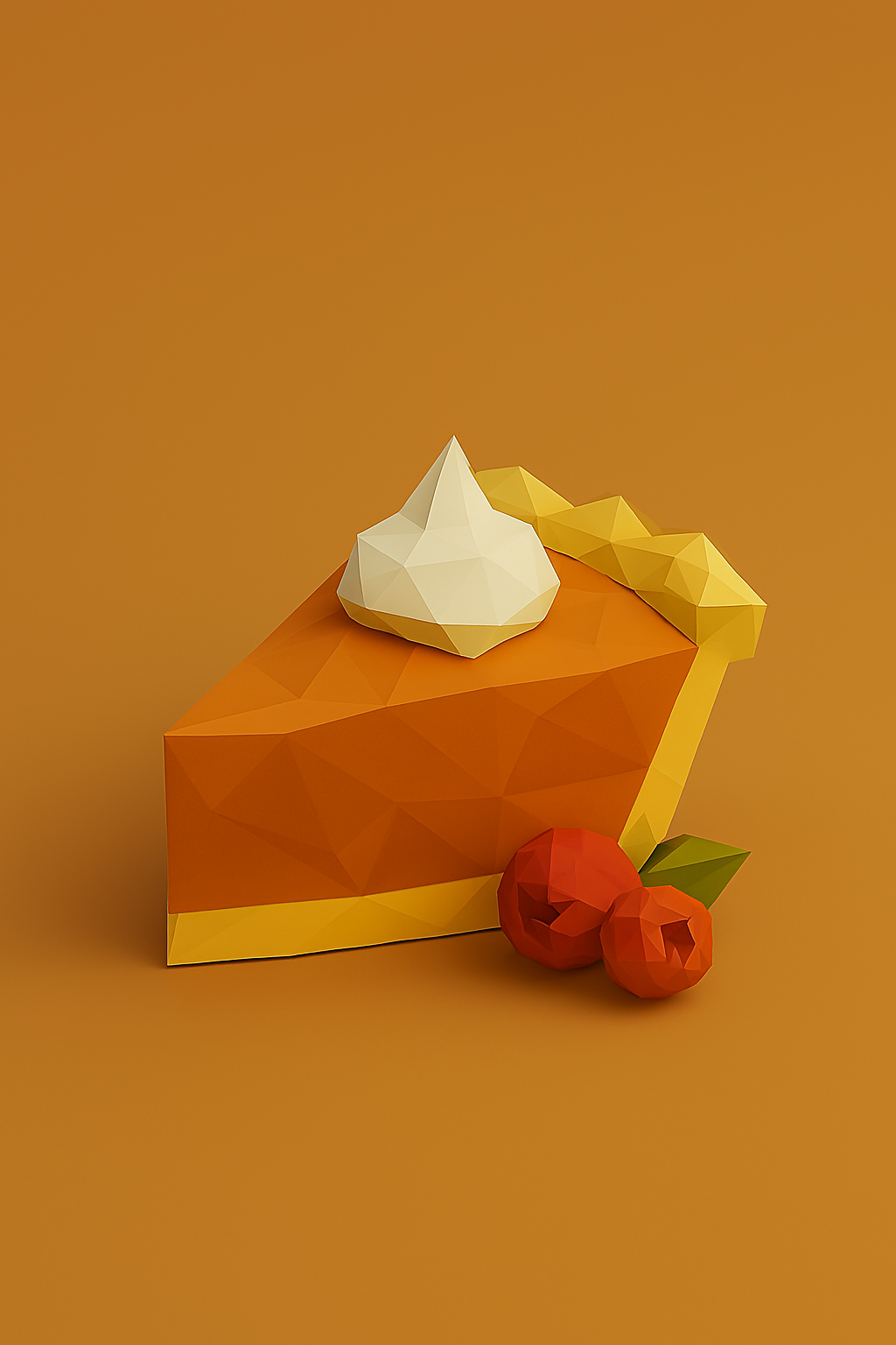 Low Poly Thanksgiving Pie Slice 3D Model