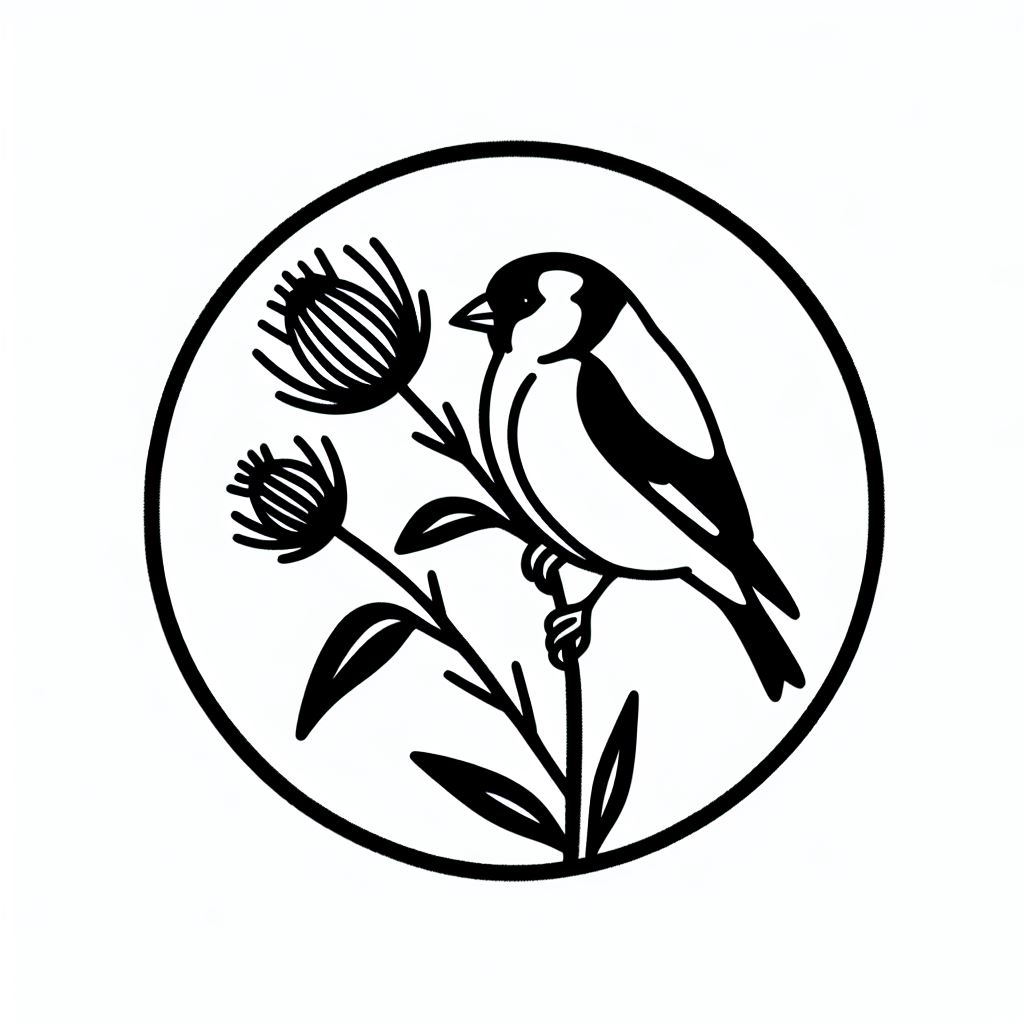 Bird motif 2 : Goldfinch wallart, coaster