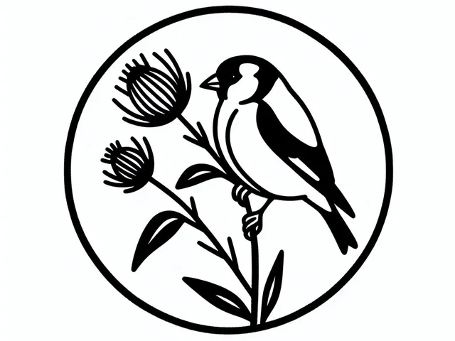 Bird motif 2 : Goldfinch wallart, coaster