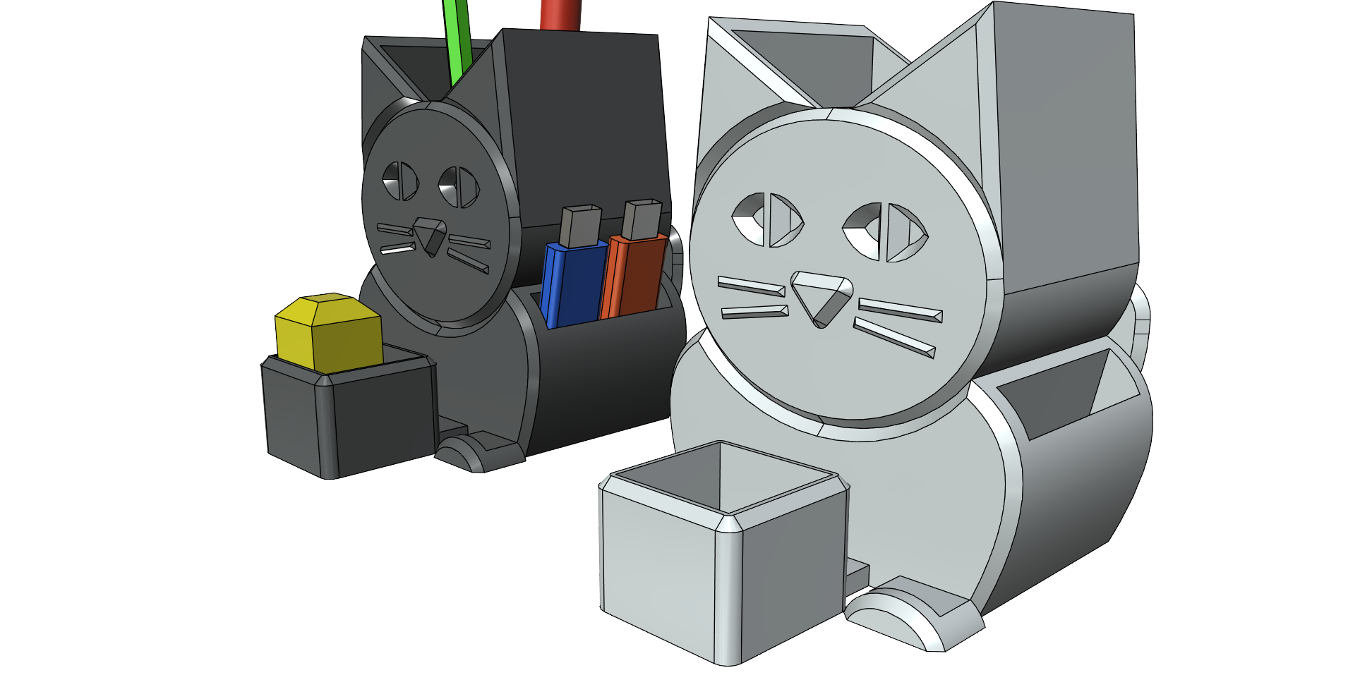 Desk organizer CAT desktop organizer organizers office organizer table pencil holder pencil stand pen holder pen stand easy print without support tested
