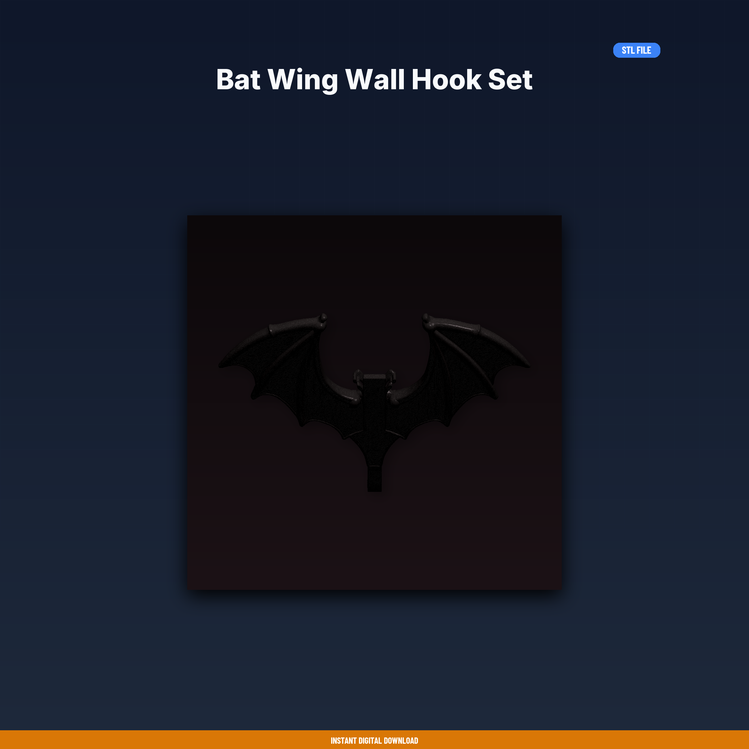 Bat Wing Wall Hook Set - 3D Printable STL File