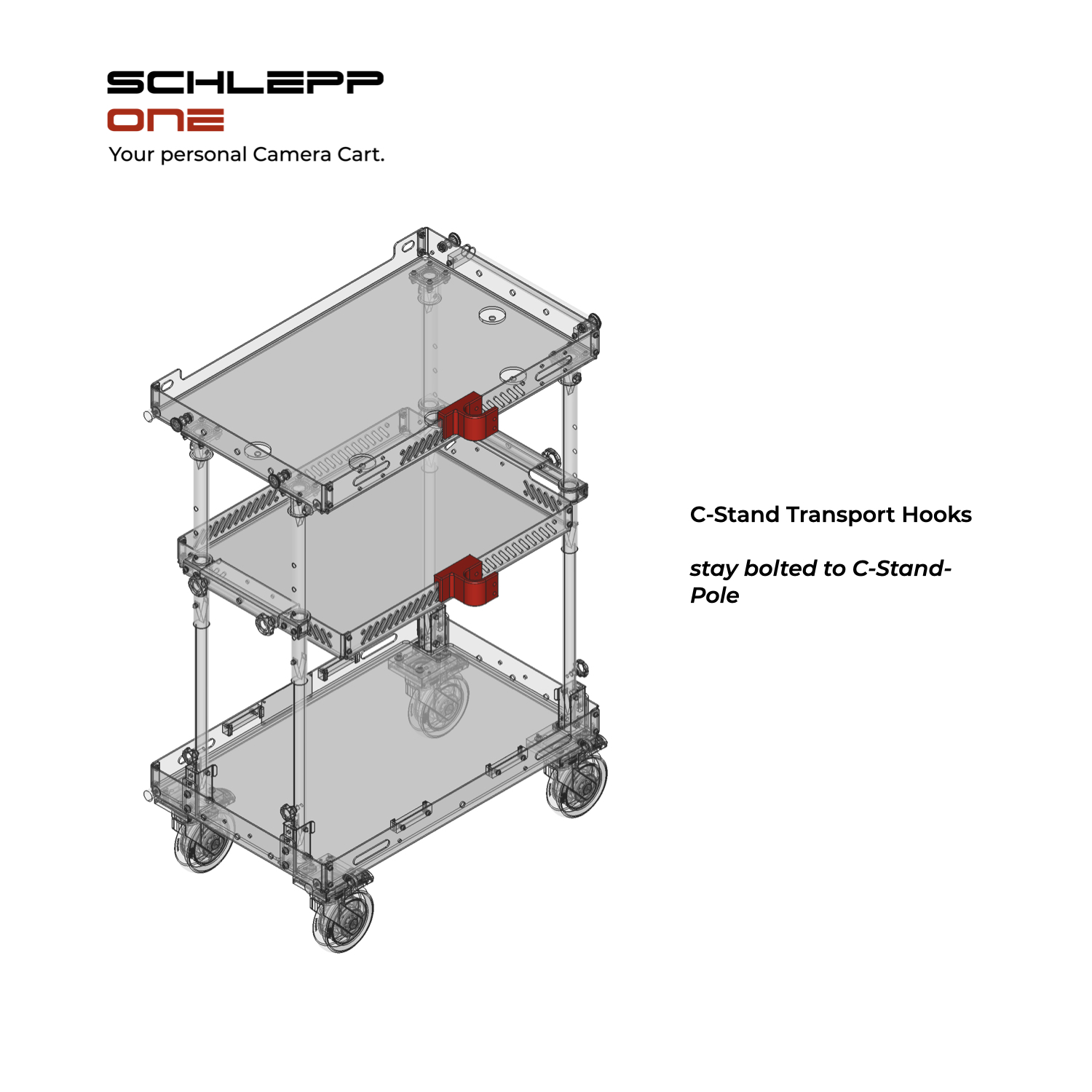 C-Stand Transport Mounts for SCHLEPP ONE Camera Cart
