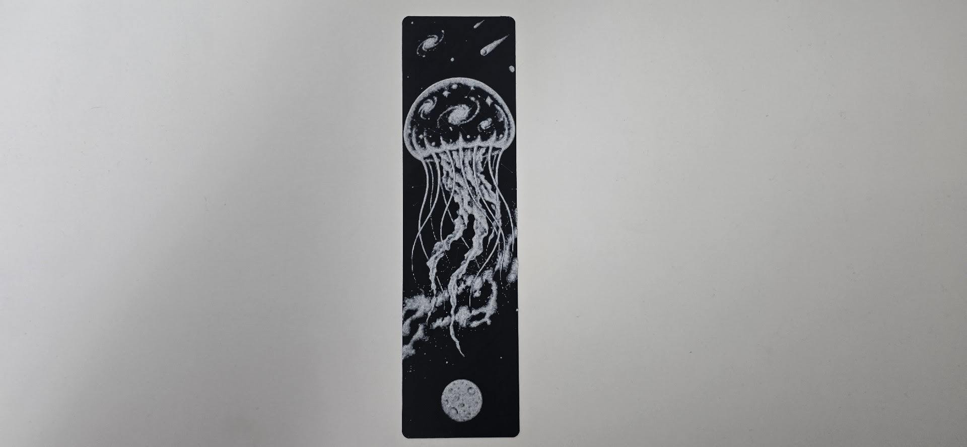 Black and White Galaxy Jellyfish Bookmark
