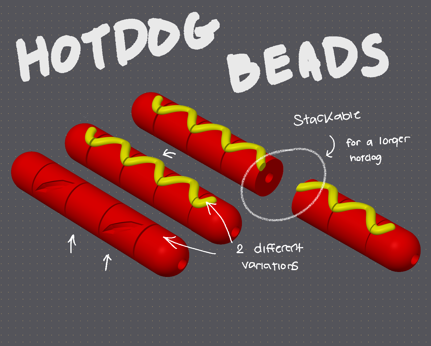 Hotdog Beads (Multicolored)