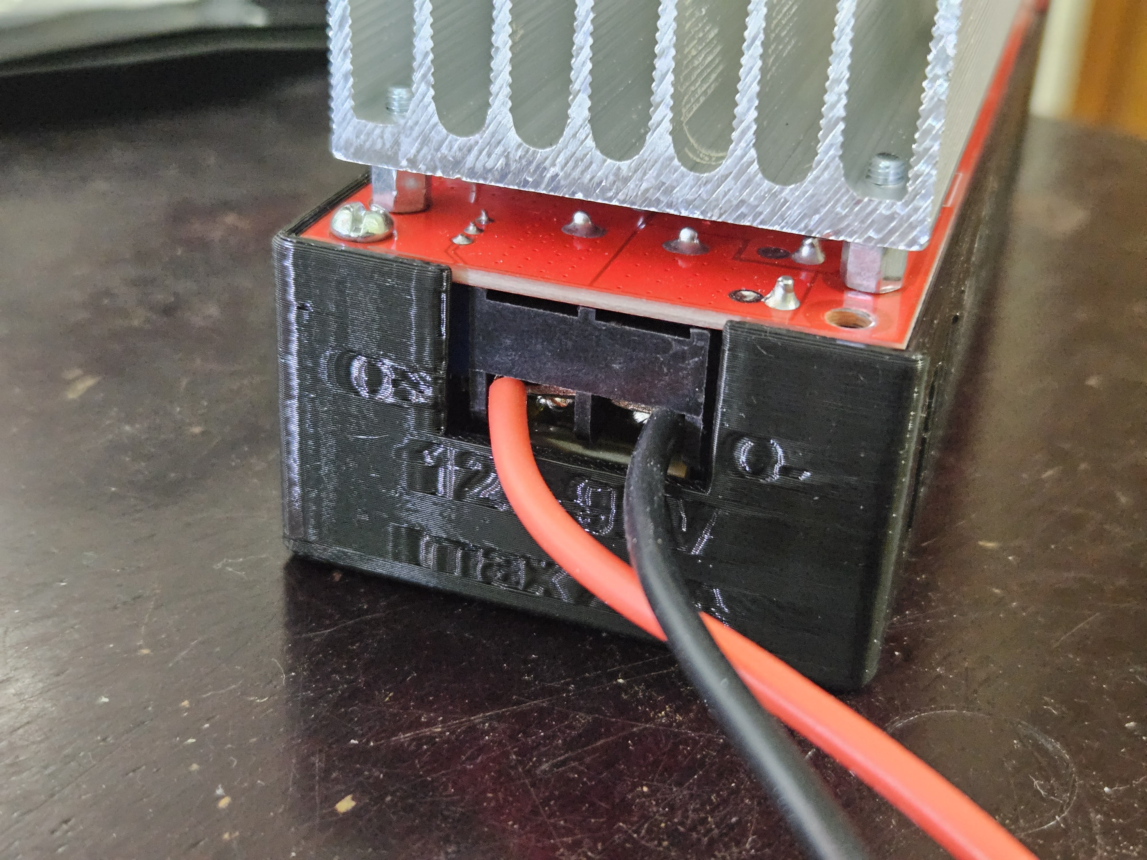 Housing for 1800w boost converter with terminal opening