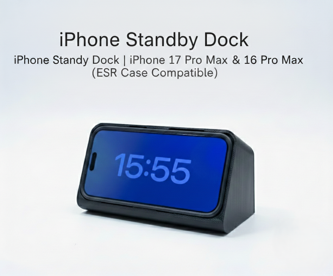 iPhone Standby Dock | iPhone 17 & 16 Pro Max (ESR Case Compatible)