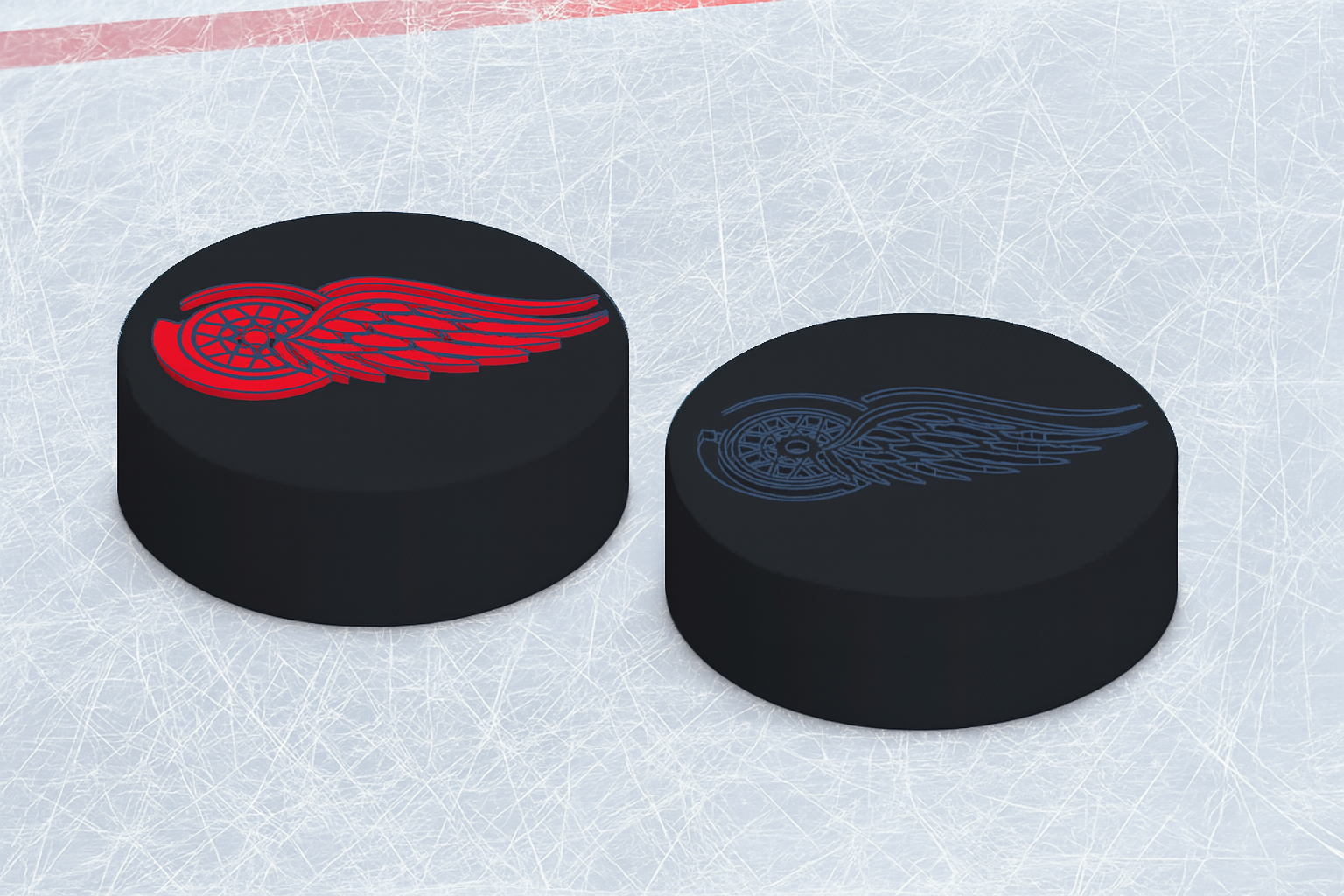 Detroit Red Wings NHL Hockey Puck Logo