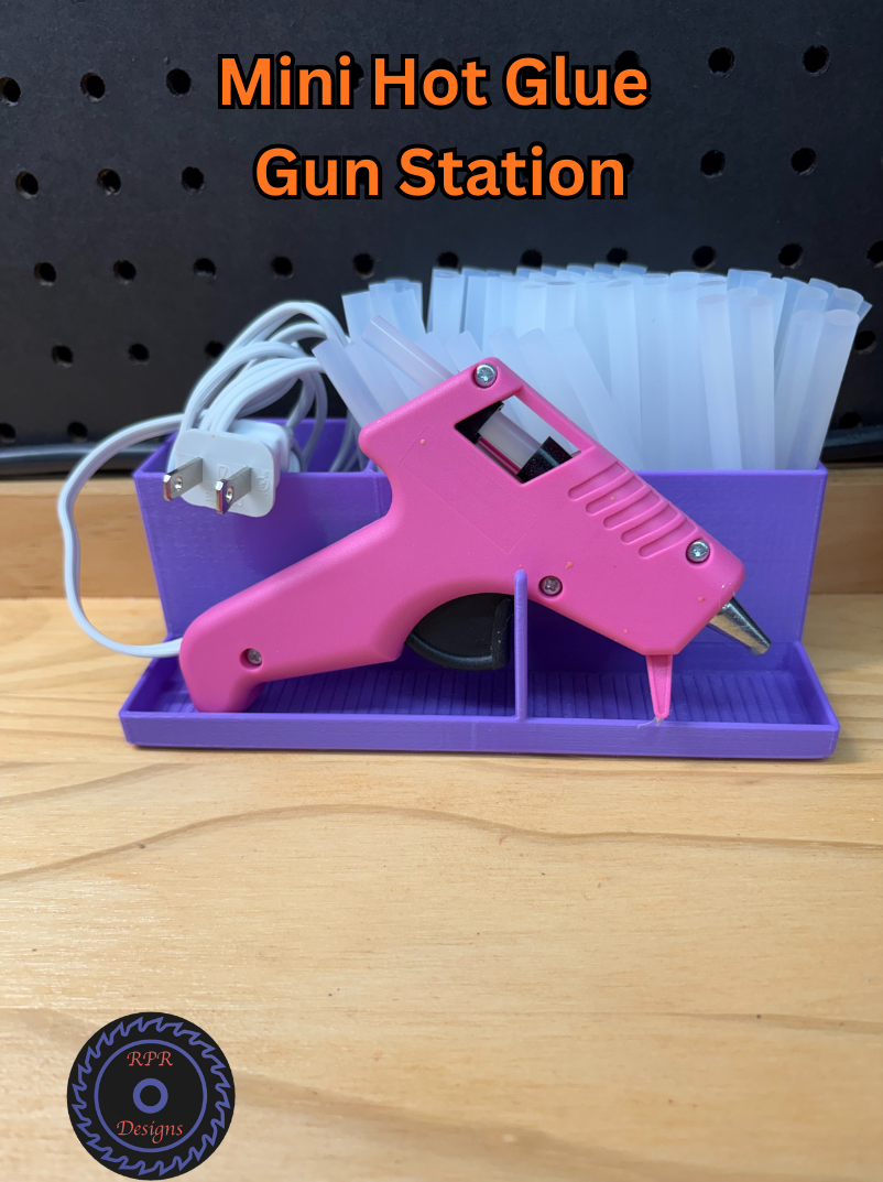 Mini Hot Glue Gun Stand & Craft Station with Cord Management