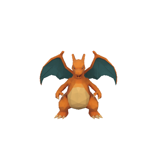 Miniatura 2 do modelo 3D Charizard – Low Poly 3D Model
